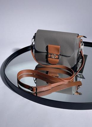 Сумка женская в стиле valentino bag brown grey6 фото