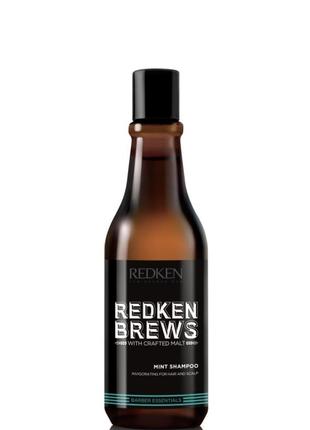 Освіжаючий шампунь для волосся для чоловіків redken brews mint shampoo1 фото