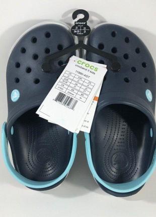 Крокс сабо крокбенд клог ii дитячі сині crocs crocband ii clogs navy/ice blue kids4 фото