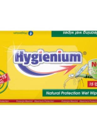 Захисні вологі серветки від укусів комарів hygienium, 15 шт