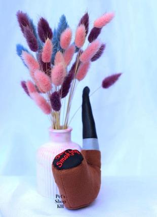 Іграшка для собак з пищалкою no smoking коричнева