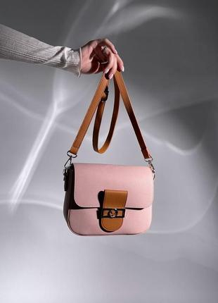 Сумка жіноча в стилі valentino bag brown pink4 фото