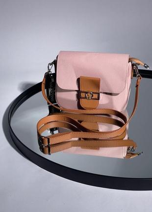 Сумка жіноча в стилі valentino bag brown pink9 фото