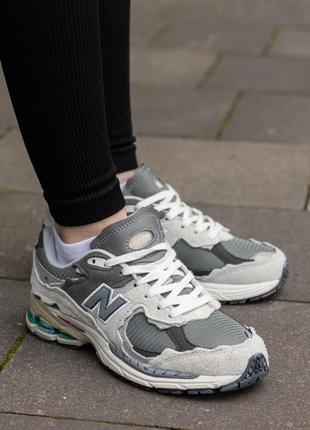 Женские кроссовки new balance 2002r protection pack rain cloud grey3 фото