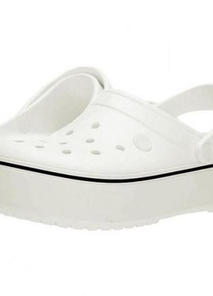 Crocs кроксы клоги сабо шлепки на платформе сандалии crocband platform clog white