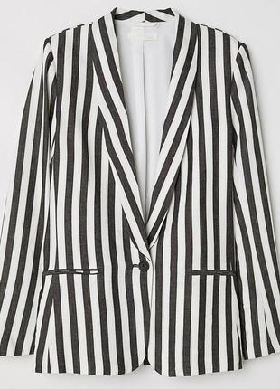 Жакет пиджак в полоску в составе есть лён