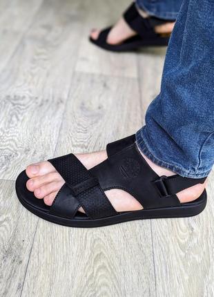 Мужские кожаные сандалии босоножки удобная и легкая обувь7 фото