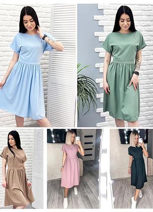 Жіноче плаття з короткими рукавами від 42 до 48 розміру