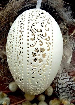 Подарочный набор из резных гусиных яиц5 фото