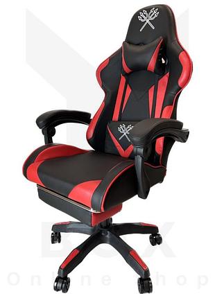 Игровое компьютерное кресло malatec (черное с красным) - геймерское кресло c...