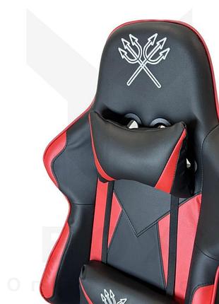 Игровое компьютерное кресло malatec (черное с красным) - геймерское кресло c...
