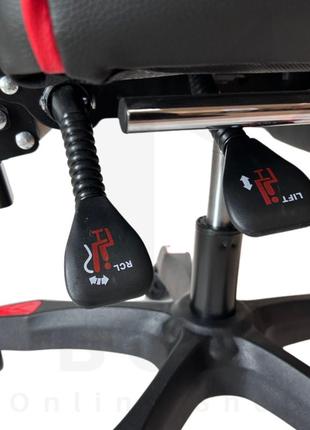 Игровое компьютерное кресло malatec (черное с красным) - геймерское кресло c...