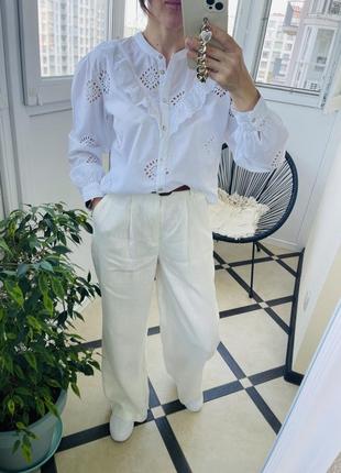 Белая рубашка с кружева прошва