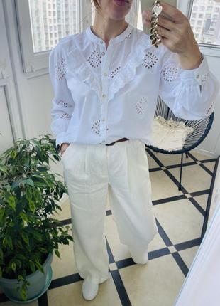 Белая рубашка с кружева прошва