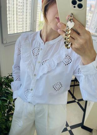 Белая рубашка с кружева прошва