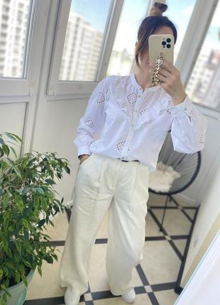 Белая рубашка с кружева прошва