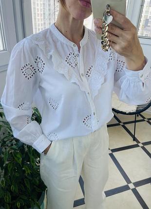 Белая рубашка с кружева прошва