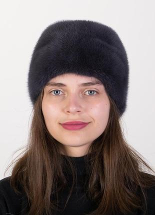 Шапка з натурального хутра норки жіноча