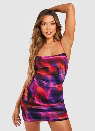 Платье радужное вечернее яркое