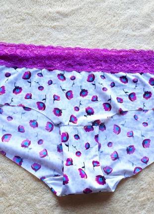 Новые белые розовые разноцветные бесшовные трусики с цветами кружевом принтом узором бразилиана слипы л/12/40/48 george принт узор