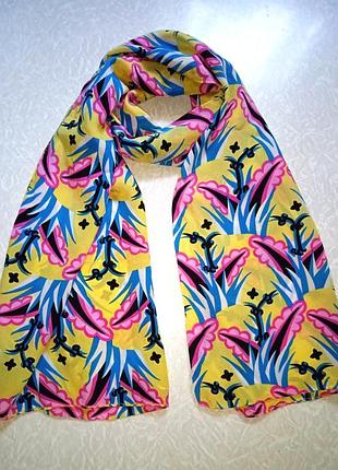 Шарф платье шелковый с принтом в стиле арт противень/шарфик платок