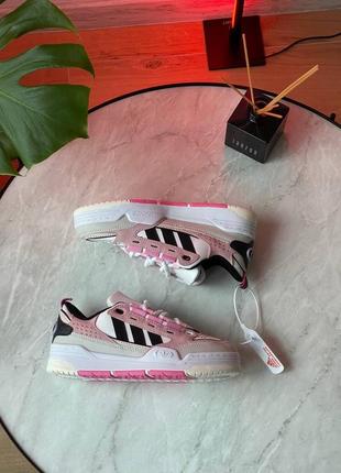 Адидас кроссовки кожаные adidas adi2000 white beige pink2 фото