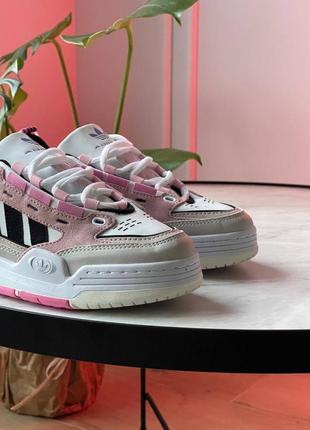 Адидас кроссовки кожаные adidas adi2000 white beige pink8 фото