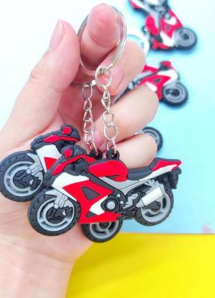 Модний брелок на ключі спорт мотоцикл гонщик байк подарунок!-2шт3 фото