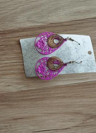 Бижутерия серьги, розовые