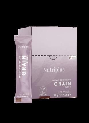 Розчинна кава в стіках з додаванням ячменю та жита vegan, grain nutri coffee nutriplus, 16 шт по 2 г farmasi