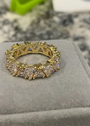 (1478) huitan luxury wedding band promise rings for women уникальный треугольный...