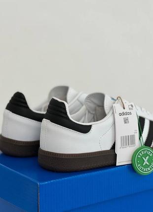 Adidas samba white жіночі кросівки адідас самба шкіряні легкі зручні кеди8 фото