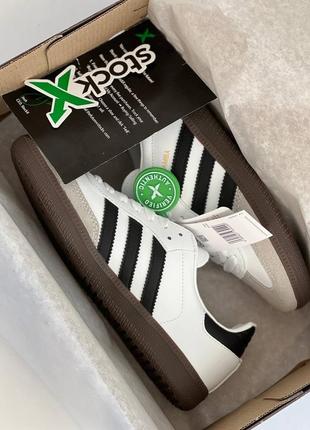 Adidas samba white жіночі кросівки адідас самба шкіряні легкі зручні кеди9 фото