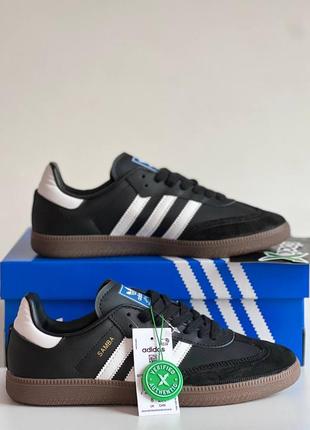 Adidas samba black жіночі кросівки адідас самба шкіряні легкі зручні кеди