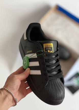 Adidas superstar black женские кроссовки адедас суперстар кожаные легкие7 фото