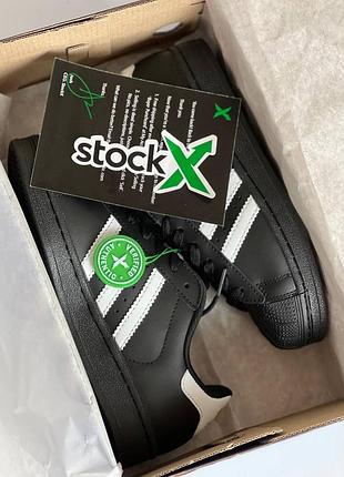 Adidas superstar black женские кроссовки адедас суперстар кожаные легкие9 фото