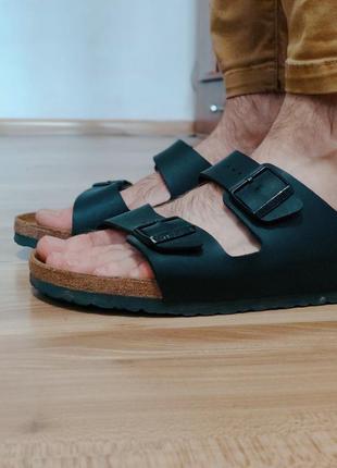 Кожаные ортопедические шлепанцы босоножки birkenstock1 фото