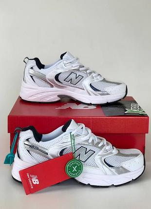 New balance 53о white blue женские кроссовки 1950 баланс сетка легкие удобные