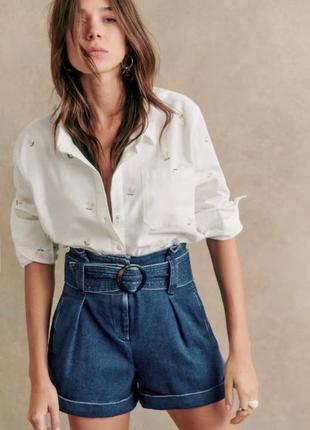 Sezane rome denim shorts джинсовые шорты1 фото