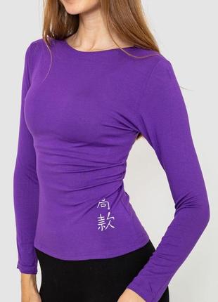 Лонгслів жіночий, колір фіолетовий, 186r3053 фото