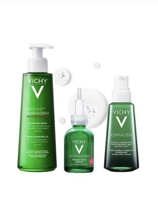 Набір мініатюр vichy normaderm для корекції недоліків жирної та проблемної шкіри (гель для вмивання, сироватка-пілінг, крем)