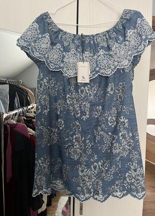 Котонове міні плаття з відкритими плечима