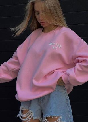Удлиненный свитшот oversize с надписью🌸