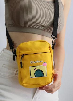 Милая мини сумка с динозавриком, сумочка с принтом динозавра в корейском стиле...