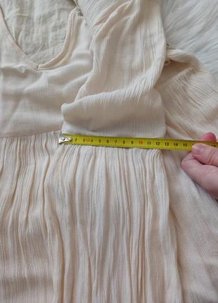 Бежевая легкая свободная кофта блуза из вискозы с рукавом клеш6 фото