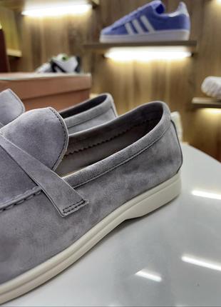 Лофери loro piana grey suede 2