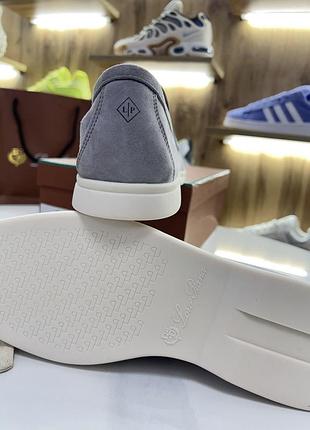 Лофери loro piana grey suede 3