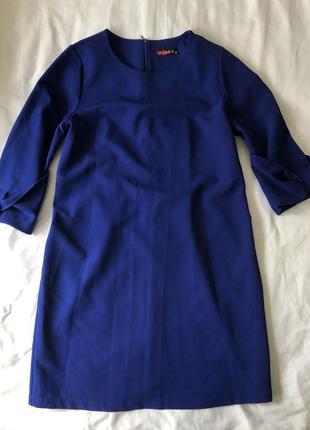 Сукня міді синє плаття вільного крою кольору електрик