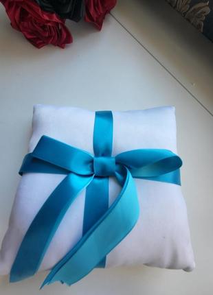 Подушка для кілець, весільні сувеніри, біла подушка