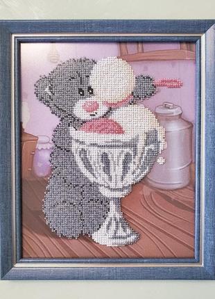 Ведмежа з морозивом (бісер, 19*24,1 см)
